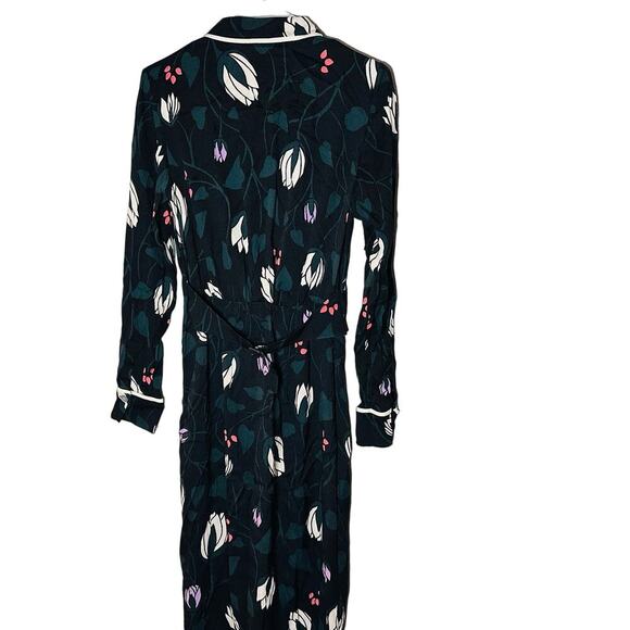 KATE SPADE Deco Bloom Crepe Button Front Long Sleeves Collared Mini Dress size 4 - Picture 3 of 11